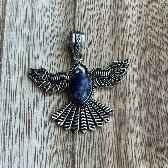 Jewelry - Lepidolite Silver Eagle Pendant